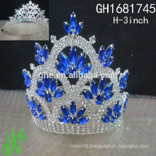 New designs rhinestone royal accessories crystal tall pageant crown tiara